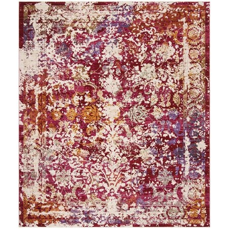 Safavieh Sutton Power Loomed Rectangle Area Rug, Fuchsia and Ivory - 8 x 10 ft. SUT403D-8